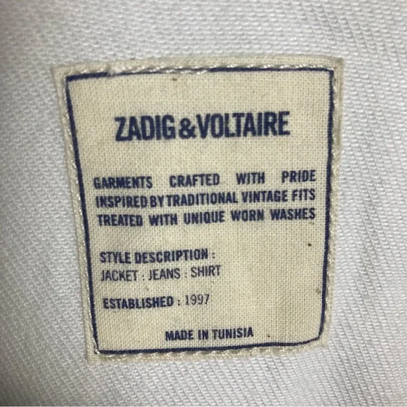 NEW Zadig & Voltaire shirt jacket Large western pearl snap ruffle Toky white - Picture 16 of 16
